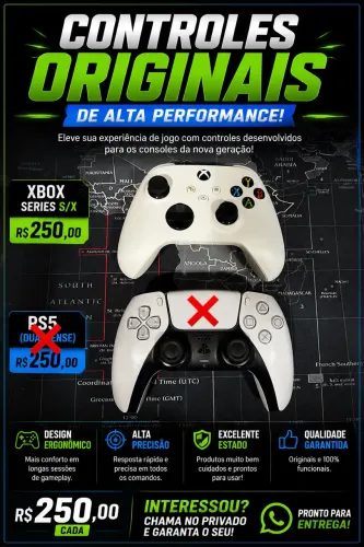 Controle de PS5 e controle de Xbox séries S