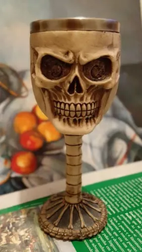Taça Cálice Caveira Medieval Gótica Puckator - Colecionador (Inox)