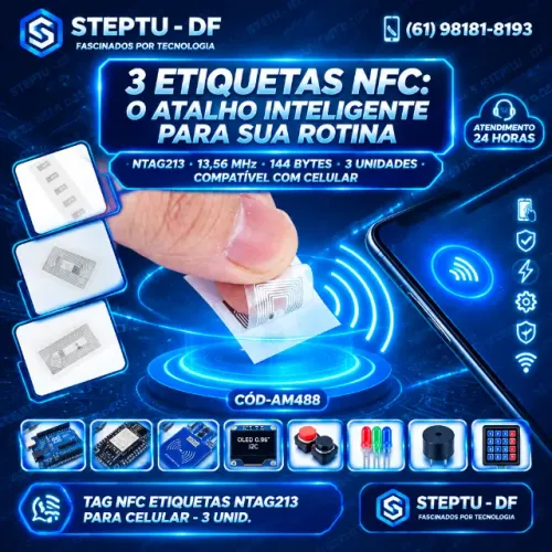 Tag Nfc Etiquetas Ntag213 3 Unid. Arduino Automação COD-AM488