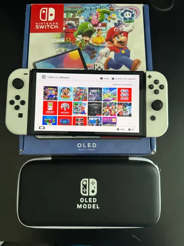 Nintendo Switch OLED Desbloqueado 128 GB Completo Apenas 3 Meses de Uso