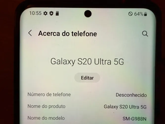 Samsung Galaxy S20 Ultra 256GB (Coreano) + SD 512GB - Tela Nova Original!