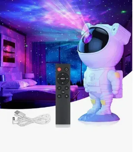 Luminária LED Decorfun Astronauta Projeção Estrelas