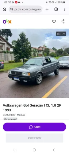 Volkswagen Gol Geração I CL 1.8 2P 1993