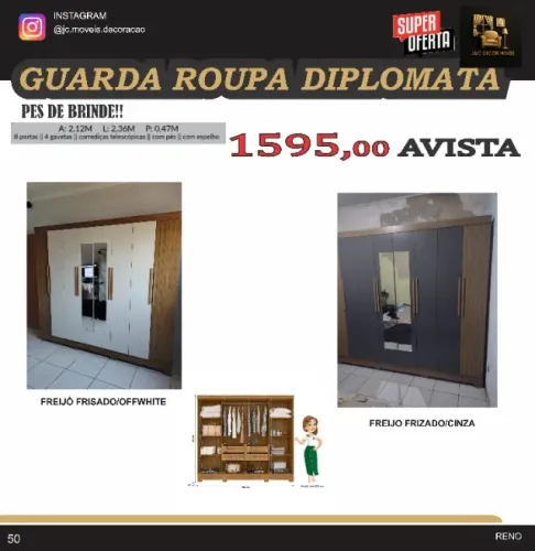 GUARDA ROUPA DIPLOMATA DETALHE RIPADO