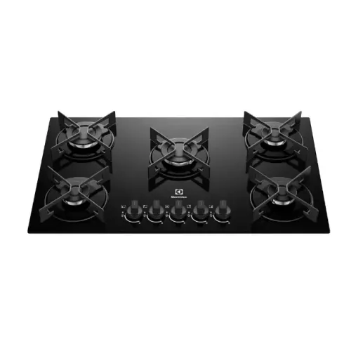 Cooktop 5 Bocas a Gás Electrolux Mesa de Vidro Efficient Grade de Aço Fosco (KE5GR) - Bivo