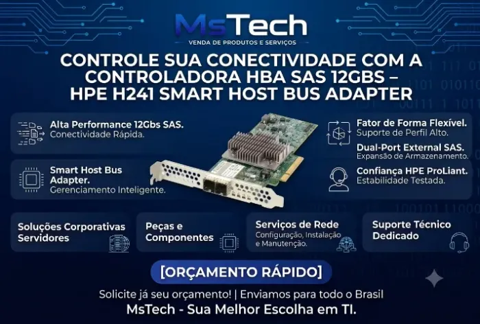 Controladora HBA SAS 12Gbs - HPE H241 Smart Host Bus