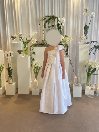 Vestido criança/adolescente daminha, formatura, cetim branco