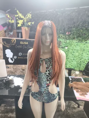 Peruca lace front de fibra orgânica 