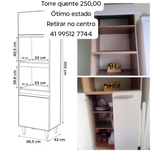 Torre quente cozinha - armário 