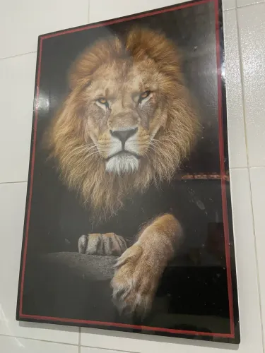 Quadro leão decoração casa parede