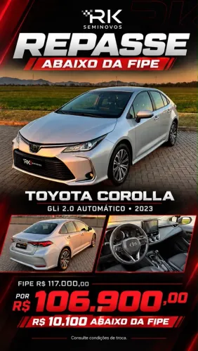 Toyota Corolla GLI 2.0 16V Flex Aut. 2023