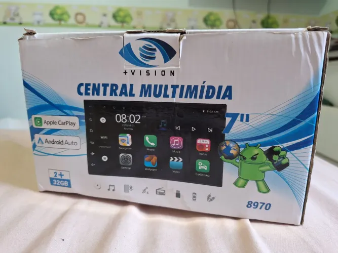 ?Central Multimídia Android 7" +Vision - Apple CarPlay e Android Auto (Nova na Caixa)