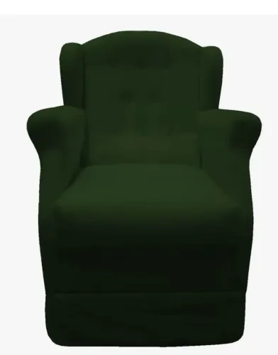 Poltrona amamentação balanço Suede verde linda