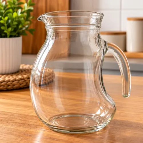 Jarra de Vidro Transparente 1 Litro com Alça e Bico