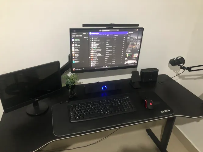 Monitor LG + Braço articulado e Luminária