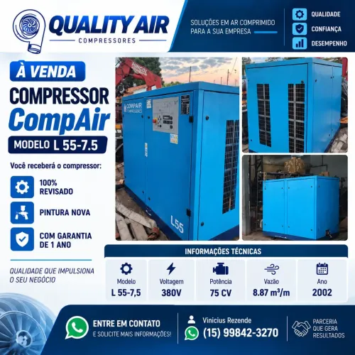 Compressor CompAir modelo L 55-7.5