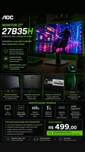 Monitor 27" AOC FullHD