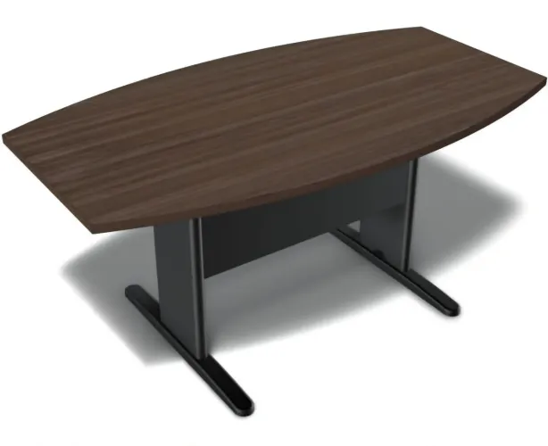 mesa de reunião oval de madeira Wps