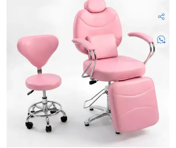 Poltrona cadeira maquiagem estética reclinável mocho lombar