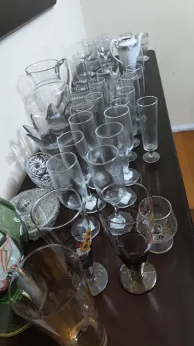 Copos taças e peças vidro e cristal 