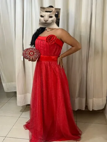 Vestido festa com bolsa 