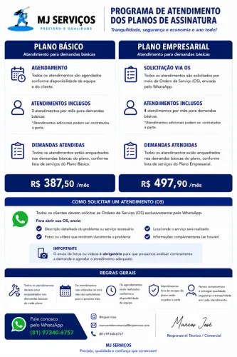 Planos de assinatura para manutenção predial 
