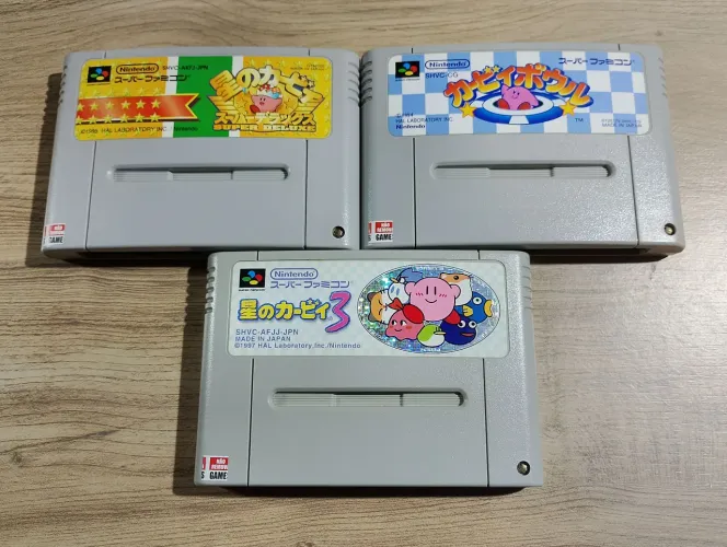 Lote 3 Jogos Originais KIRBY para Nintendo Super Famicom / Super NES