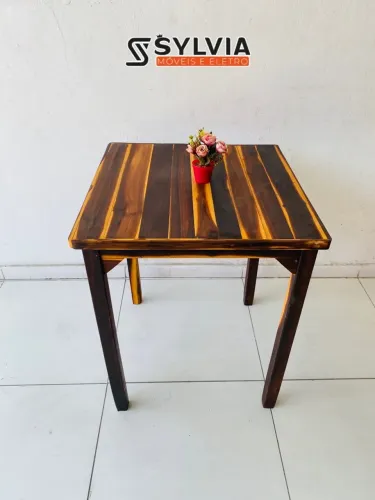 MESA FIXA 70x70 ENVERNIZADA