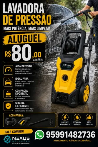Aluguel lava jato pressão 80