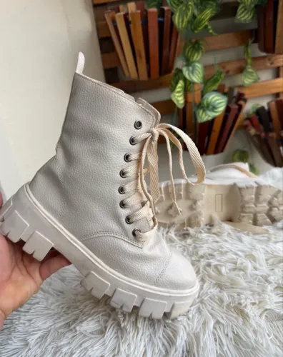 bota coturno feminina tratorada off-white 34