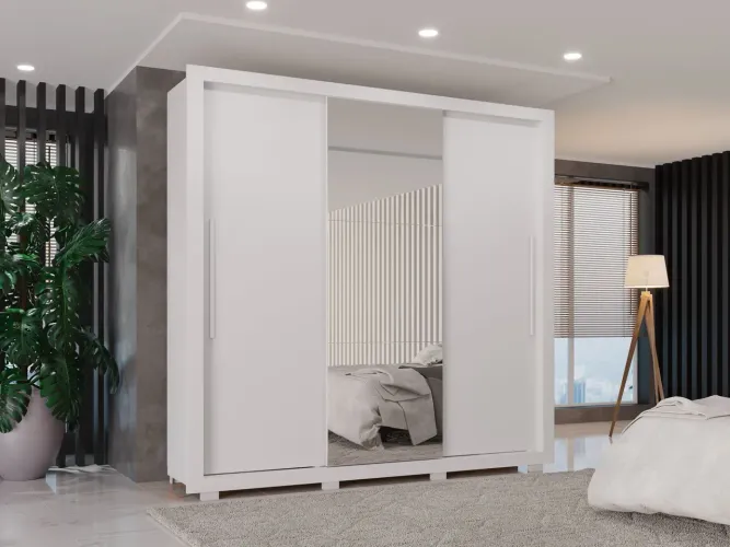 Guarda roupa casal C/espelho e amplo espaço novo a pronta entrega