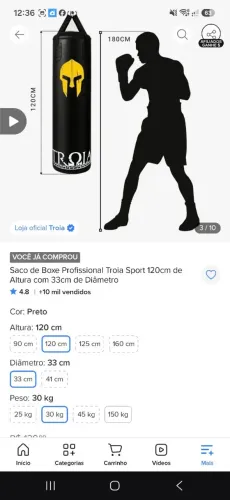 Saco de Boxe Profissional
