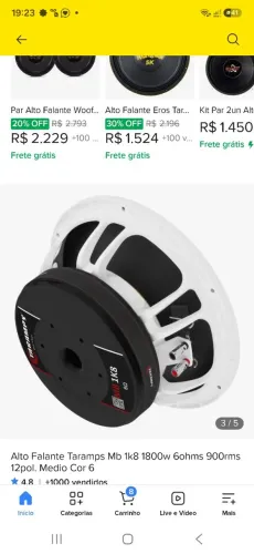 Médio de 12 mb1k8 900 rms 6 ohms 