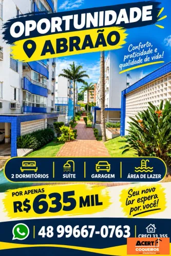 Vende-se Apto 02 dormit(01suíte), garagem e área de lazer no Abraão, Fpolis