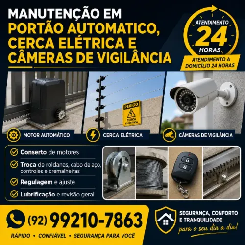 Manutenção em Portão automatico, cerca elétrica e câmeras de vigilância.