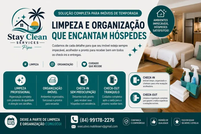 ? Seu imóvel de temporada sempre pronto para receber hóspedes.