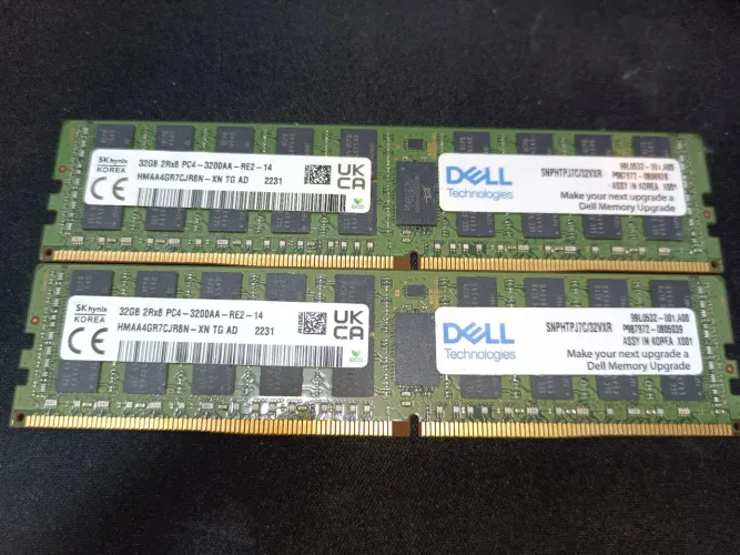 Memória ram DDR4 ECC 32gb 1x32 DELL para servidores