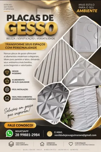 Placa de gesso 3 D