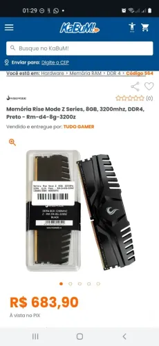 Memoria ram 8 gigas Rise Mode