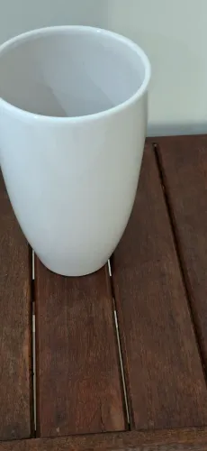 Vaso Branco de Cerâmica