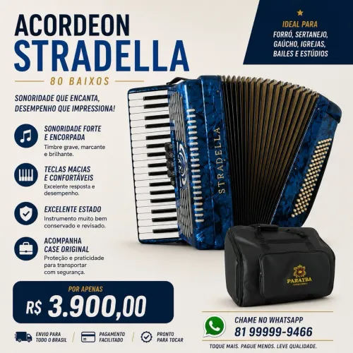 ACORDEON STRADELLA 80 BAIXOS