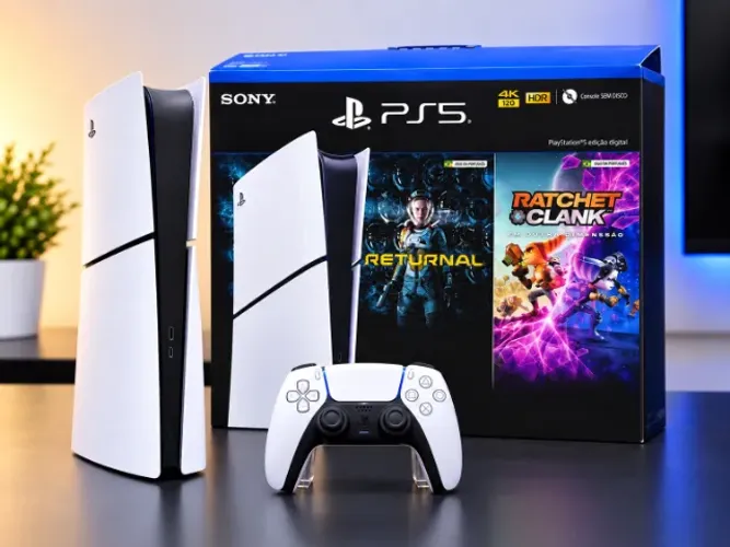 PlayStation 5 Slim Digital 1TB + Controle Original + Caixa