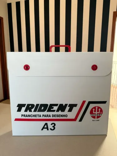 Prancheta portátil A3 trident com régua paralela semi nova
