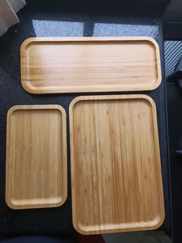 kit 3 petisqueiras em bambu envernizadas