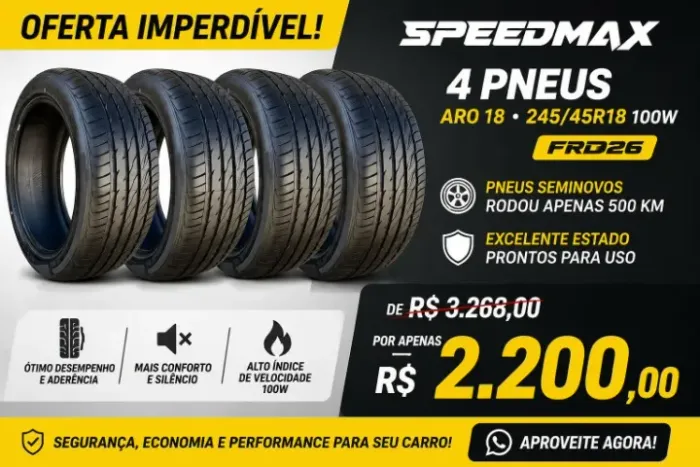 Pneu 4 Unidades Speedmax Aro 18 245/45r18 100w Frd26 de R$ 3.268 por R$ 2.200,00