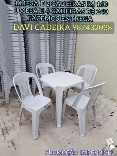 MESA DE PLASTICO TAMPO BRANCO
