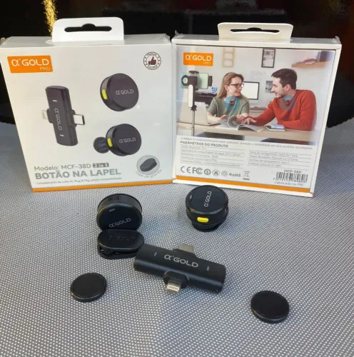Microfone de lapela 2 em 1 da agold