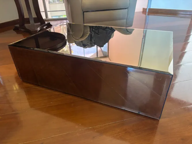 Mesa de centro espelhada bronze