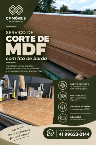 Corte de MDF Sob Medida com Fita de Borda