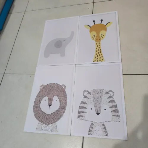 Quadro Decorarivo Safari Clean Infantil